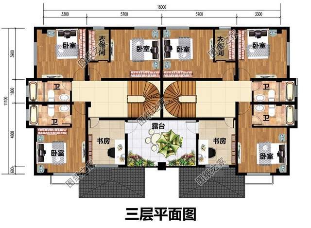 兄弟三層雙拼別墅，快叫上自家兄弟一起蓋別墅吧