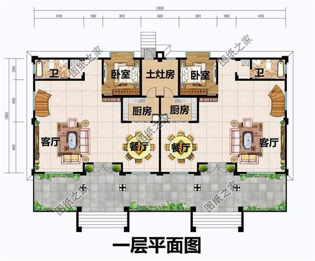兄弟三層雙拼別墅，快叫上自家兄弟一起蓋別墅吧