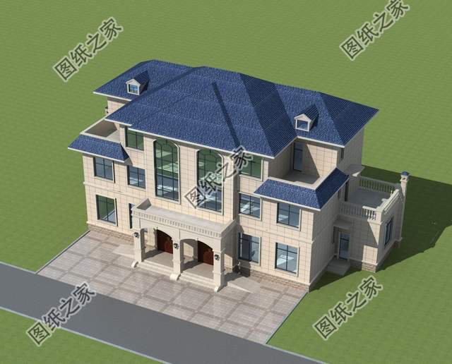 兄弟三層雙拼別墅，快叫上自家兄弟一起蓋別墅吧