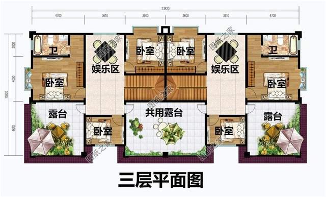 兄弟三層雙拼別墅，快叫上自家兄弟一起蓋別墅吧