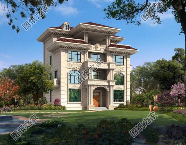 四層別墅設(shè)計(jì)圖，50萬之內(nèi)，將農(nóng)村的家鄉(xiāng)蓋成歐式古典“城堡”