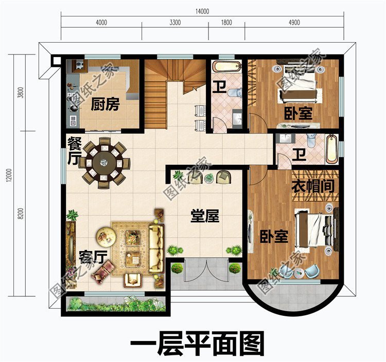 二層自建房，帶堂屋設(shè)計(jì)圖紙，隨意布置布局，體驗(yàn)舒適生活