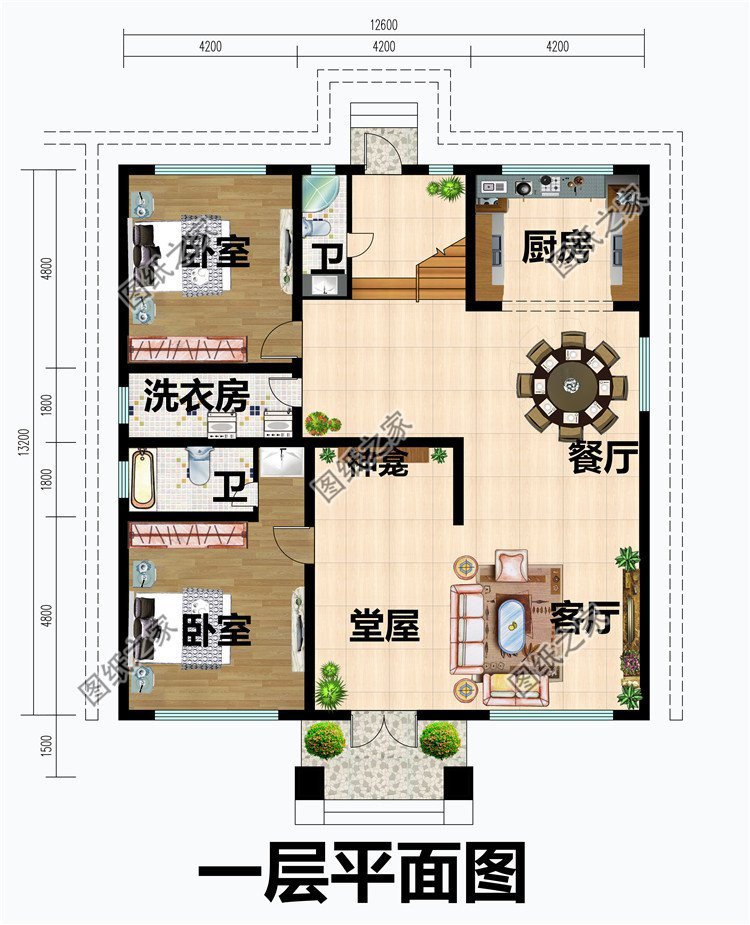 二層自建房，帶堂屋設(shè)計(jì)圖紙，隨意布置布局，體驗(yàn)舒適生活