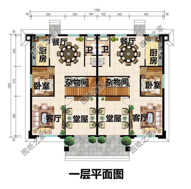 二層雙拼自建房設(shè)計(jì)圖紙，溫馨家園，靜謐舒適