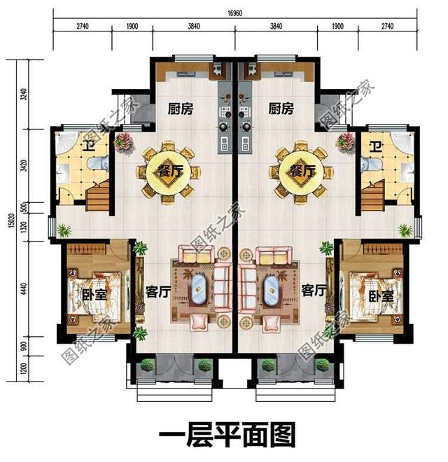 二層雙拼自建房設(shè)計(jì)圖紙，溫馨家園，靜謐舒適