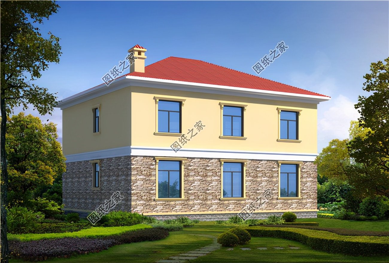 二層歐式自建房設(shè)計(jì)圖，合理設(shè)計(jì)，滿足農(nóng)村生活需要