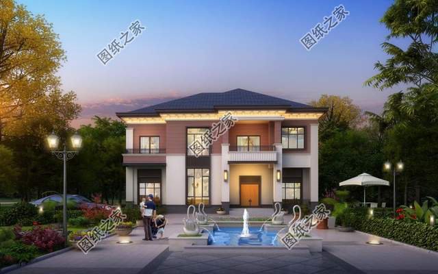 新中式二層自建房設(shè)計圖，尋一處佳園，過上全村人都羨慕的生活