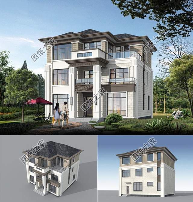 三層別墅設計圖，家里宅基地別浪費，看看這三款咋樣？