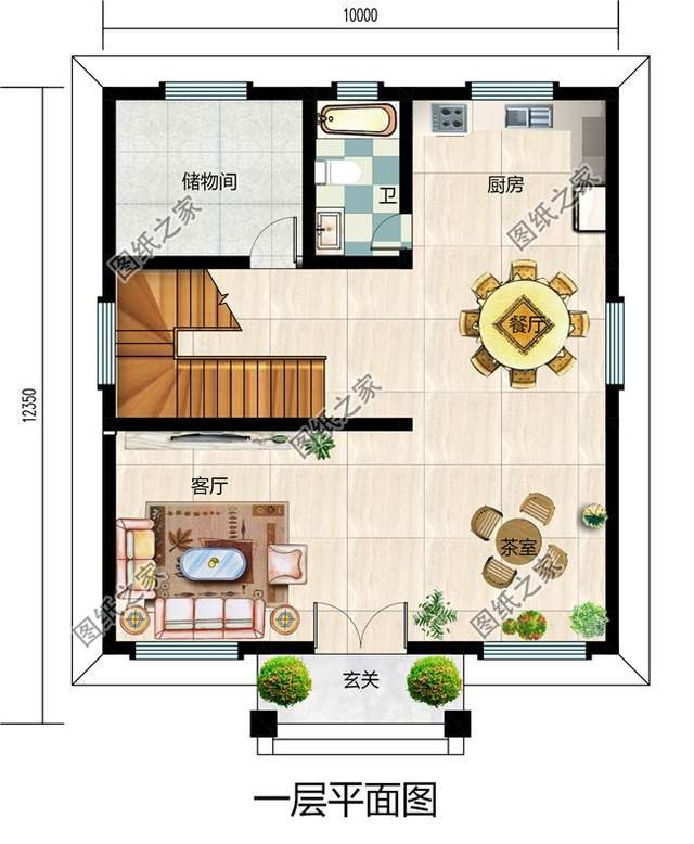 三層歐式別墅設(shè)計圖，經(jīng)典中帶著創(chuàng)新，暖色調(diào)整體給人親切感