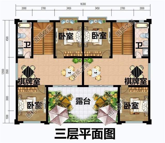 雙拼兄弟別墅設(shè)計(jì)圖，家里兩兄弟感情好，蓋雙拼最合適