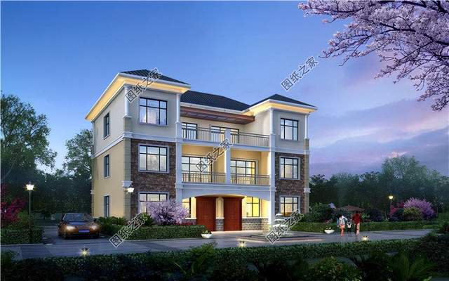 雙拼兄弟別墅設(shè)計(jì)圖，家里兩兄弟感情好，蓋雙拼最合適