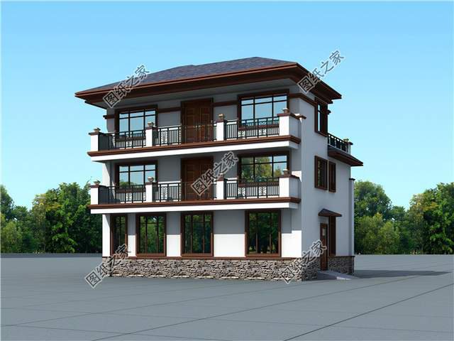 新中式三層自建房圖紙，不過時的設(shè)計，在老家建一棟揚(yáng)名百年