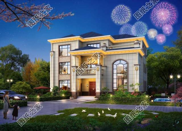 歐式豪華別墅設(shè)計(jì)圖，尊貴典雅，無(wú)限享受