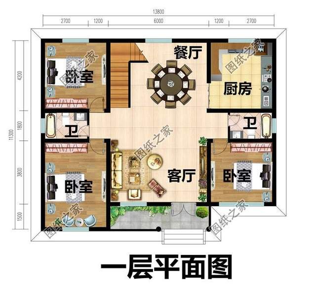 鄉(xiāng)村一層半設(shè)計(jì)圖，農(nóng)村原汁生活，大家風(fēng)范