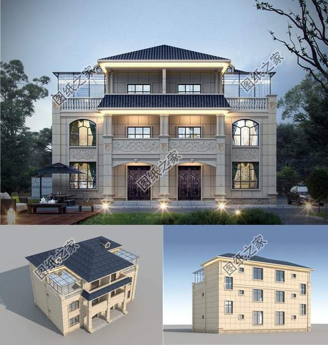 兄弟三層雙拼房設(shè)計(jì)圖，鄉(xiāng)村別墅還可以這建看到效果圖就愛(ài)了