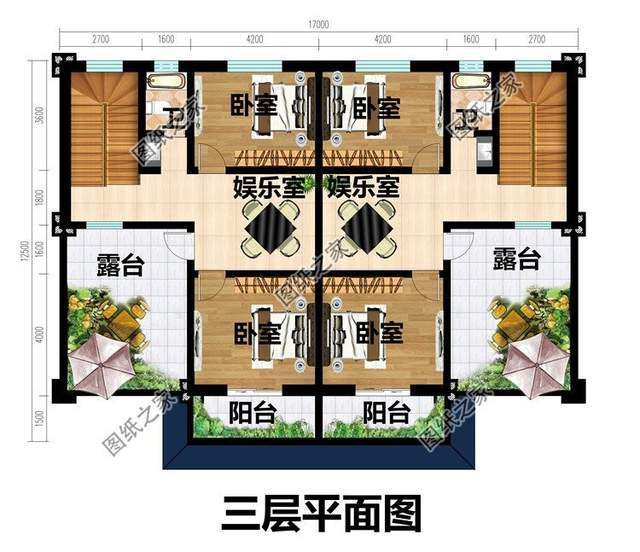 兄弟三層雙拼房設(shè)計(jì)圖，鄉(xiāng)村別墅還可以這建看到效果圖就愛(ài)了