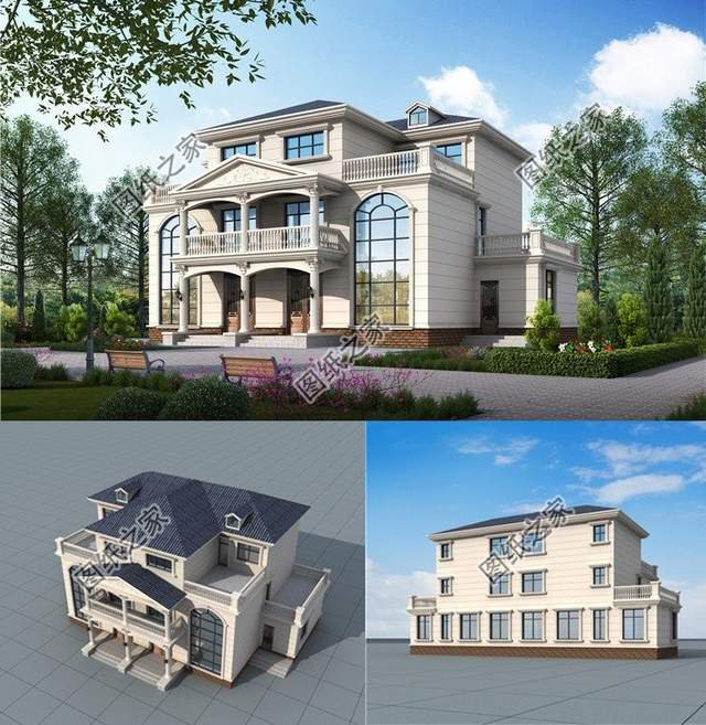 兄弟三層雙拼房設(shè)計(jì)圖，鄉(xiāng)村別墅還可以這建看到效果圖就愛(ài)了