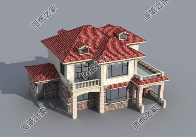 莊園別墅設(shè)計圖，超高顏值，極佳享受，農(nóng)村建房的首選戶型