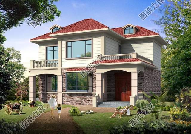 莊園別墅設(shè)計圖，超高顏值，極佳享受，農(nóng)村建房的首選戶型