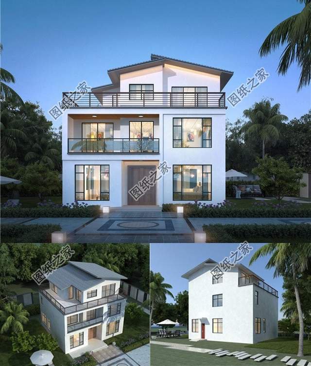 現(xiàn)代化簡潔的住宅設(shè)計圖，新時代自建房，舒適的生活體驗