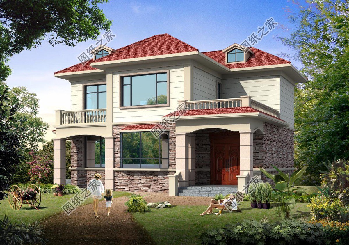 占地150二層別墅設(shè)計，夢想鄉(xiāng)村生活的標配，父母親和小孩都愛