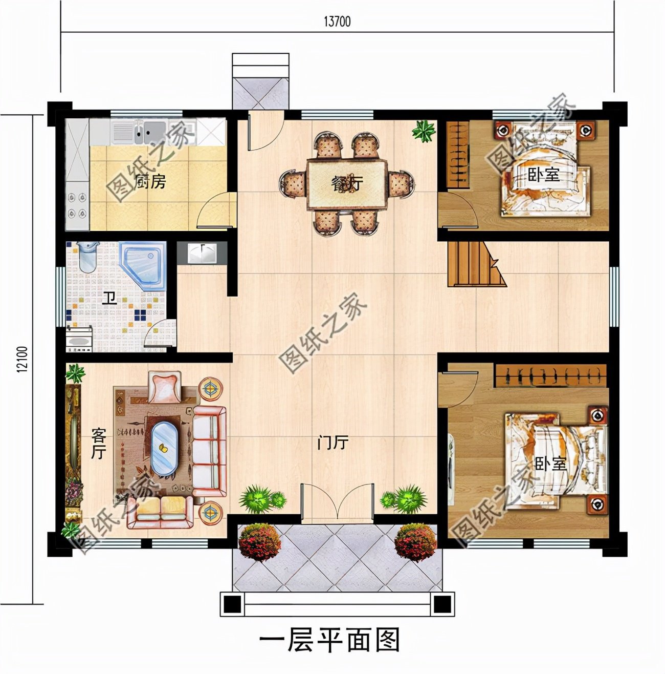 占地150二層別墅設(shè)計，夢想鄉(xiāng)村生活的標配，父母親和小孩都愛