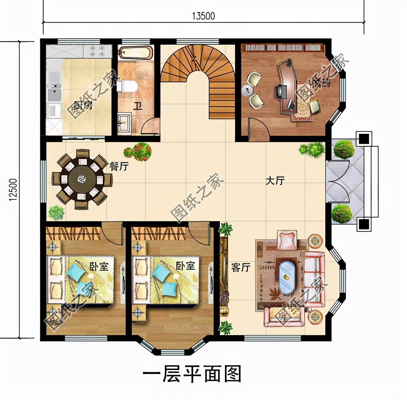 占地150二層別墅設(shè)計，夢想鄉(xiāng)村生活的標配，父母親和小孩都愛