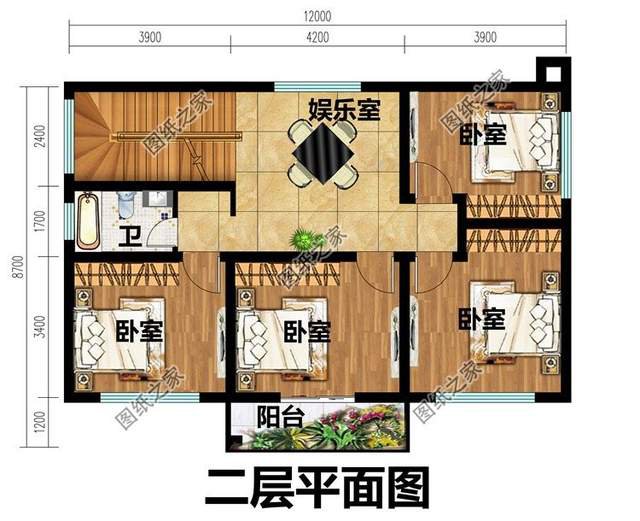 鄉(xiāng)村二層小洋樓設(shè)計，造型方正，層次多變，外觀豪華大氣