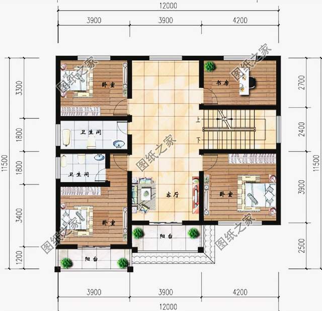 鄉(xiāng)村二層小洋樓設(shè)計，造型方正，層次多變，外觀豪華大氣