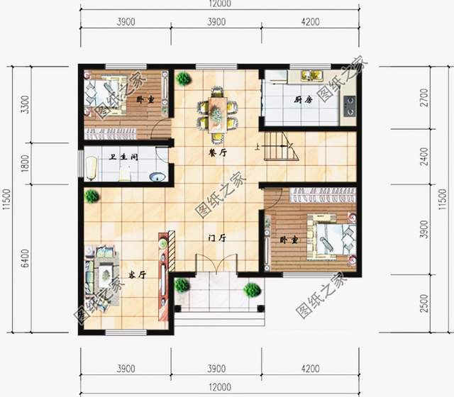 鄉(xiāng)村二層小洋樓設(shè)計，造型方正，層次多變，外觀豪華大氣