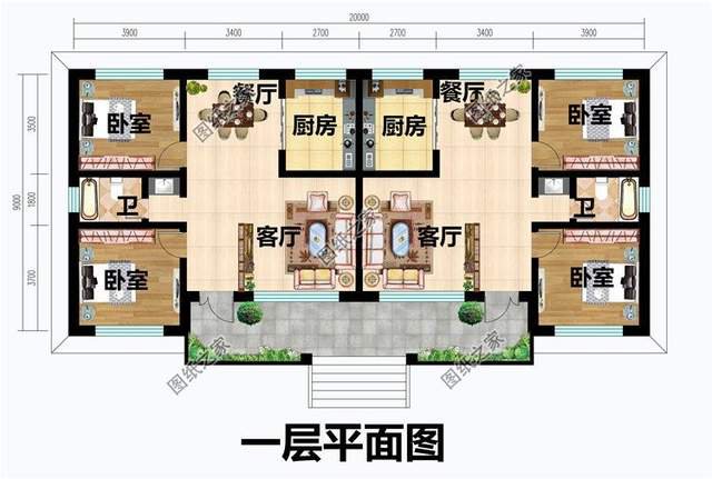 便宜雙拼別墅設(shè)計(jì)，造價(jià)實(shí)惠，起居互不打擾