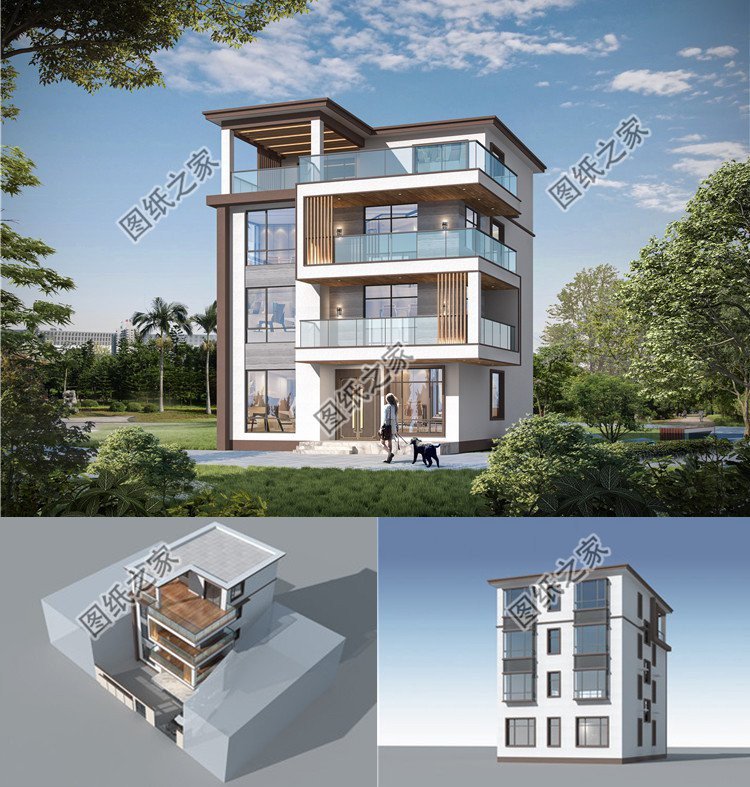 迷你四層別墅設(shè)計(jì)，平屋頂設(shè)計(jì)造價(jià)低，每一層功能齊全