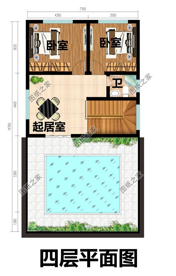 迷你四層別墅設(shè)計(jì)，平屋頂設(shè)計(jì)造價(jià)低，每一層功能齊全
