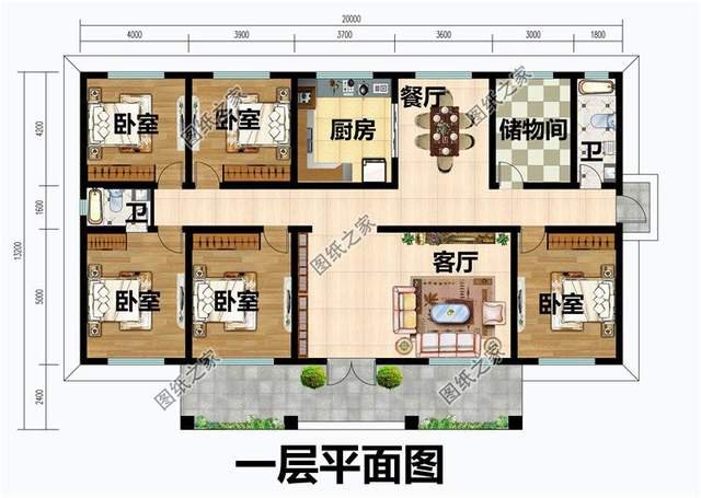 農(nóng)村五開間房屋設(shè)計(jì)圖，大面寬也能造就別墅夢