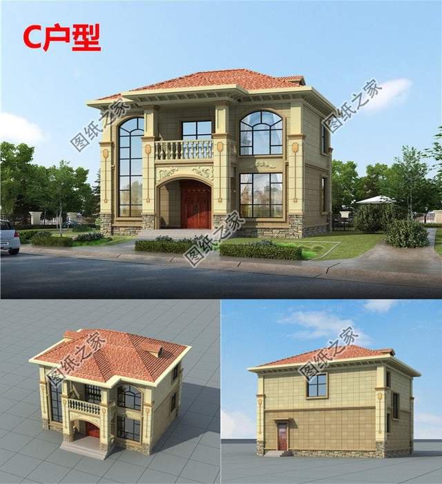 農(nóng)村磚混二層設(shè)計圖，有種復(fù)古感，歐式獨特的氛圍