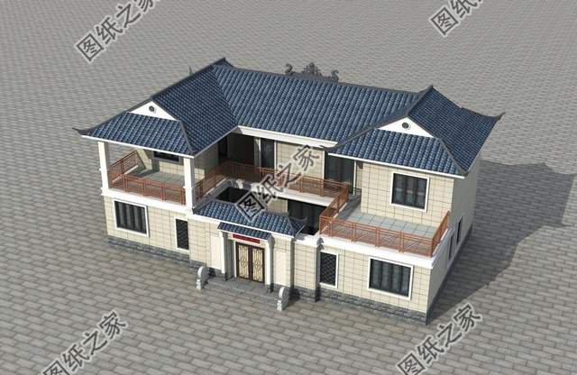 現(xiàn)代四合院別墅，住宅白墻黛瓦，淡雅寧靜