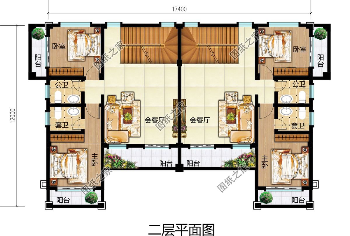 雙拼三層別墅，更加具有觀賞性，十分舒適增加幸福感