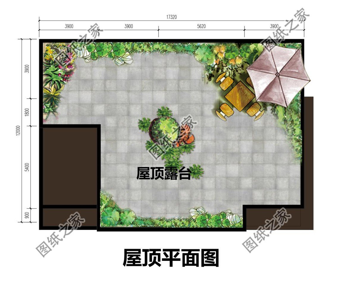 二層現(xiàn)代平屋頂別墅設(shè)計(jì)，大面積的露臺(tái)，居住會(huì)更舒適一些