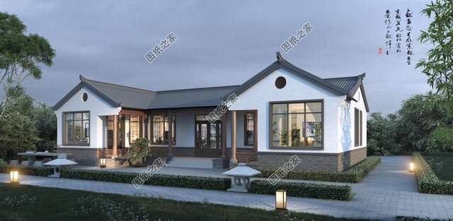 一層三合院農(nóng)村自建房，帶堂屋設(shè)計，超大互動空間