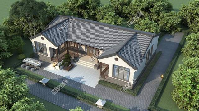 一層三合院農(nóng)村自建房，帶堂屋設(shè)計，超大互動空間