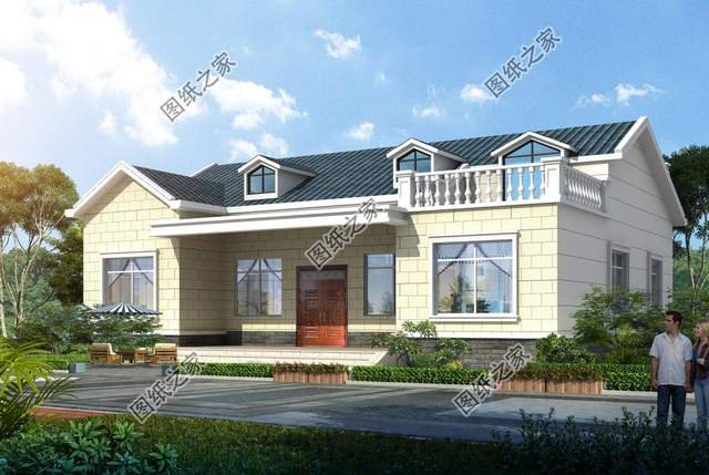 一層半農(nóng)村別墅帶閣樓，給人簡(jiǎn)單高級(jí)的感受，整棟房子明亮干凈