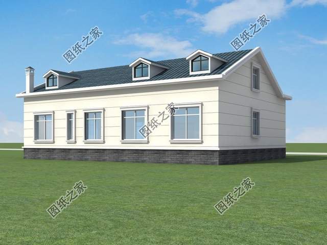 一層半農(nóng)村別墅帶閣樓，給人簡(jiǎn)單高級(jí)的感受，整棟房子明亮干凈