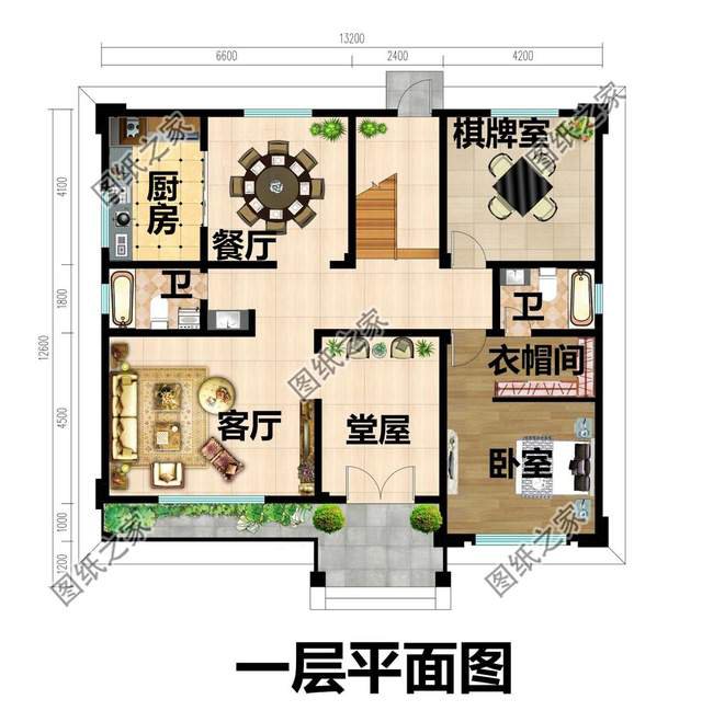 農(nóng)村簡約三層房子設(shè)計圖，室內(nèi)挑空設(shè)計盡顯奢華，空間感超強