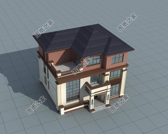 農(nóng)村簡約三層房子設(shè)計圖，室內(nèi)挑空設(shè)計盡顯奢華，空間感超強