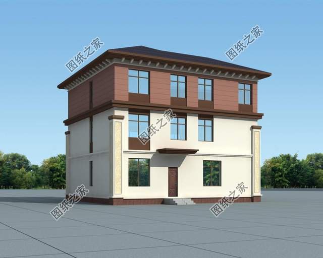 農(nóng)村簡約三層房子設(shè)計圖，室內(nèi)挑空設(shè)計盡顯奢華，空間感超強