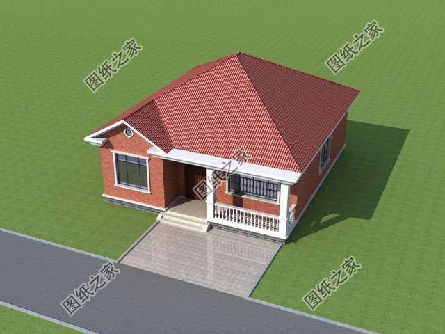 農(nóng)村一層小別墅設(shè)計(jì)，東方紅配色，滿滿的愛國情懷