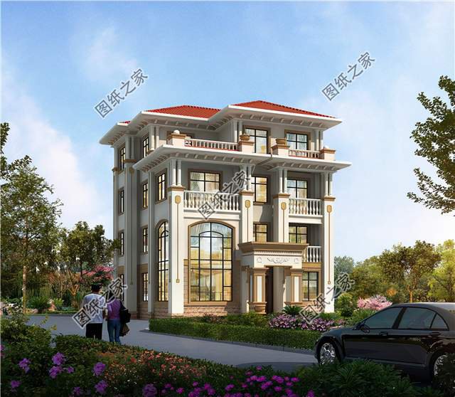 豪華歐式四層別墅，配色銜接參差感強(qiáng)烈，富貴之氣迎面而來(lái)