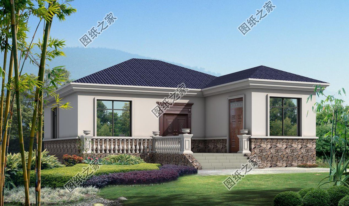 7字型農(nóng)村一層自建房，安詳歸家，給您田園享受