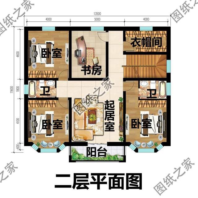 農(nóng)村二層別墅帶閣樓設(shè)計(jì)，家居溫馨舒適，很受一些年輕人的喜愛