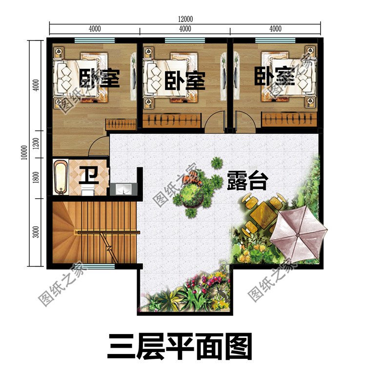 12x10三層別墅設(shè)計圖